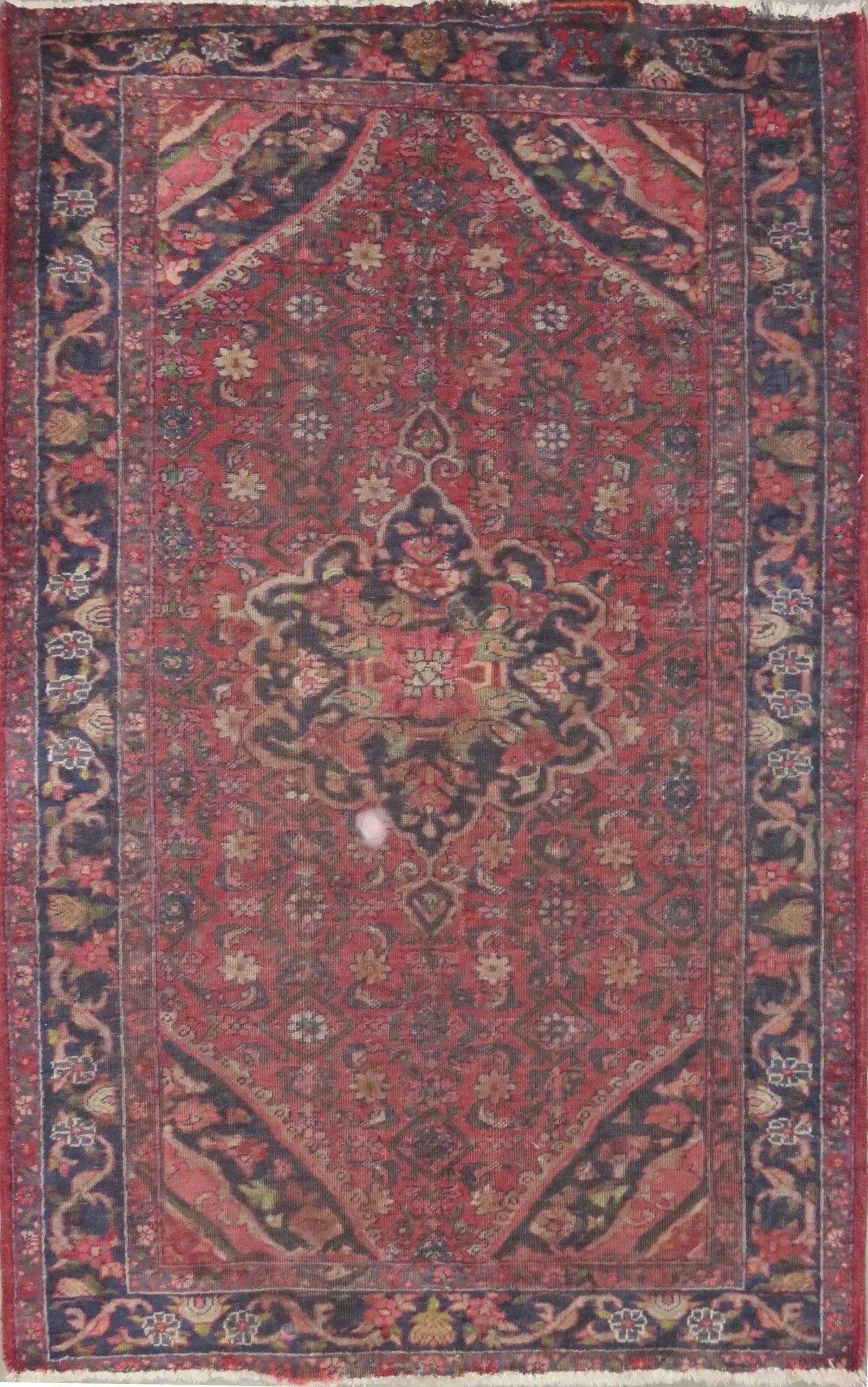 One Of The Kind Hand-Knotted Persian Wool Rug _ Luxurious Vintage Design, 6'4" x 4'0", Artisan Crafted